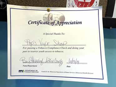 A certificate presented to Darren Tollakson